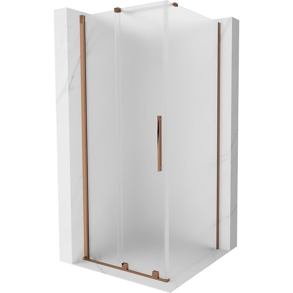 Mexen Velar Cabina Doccia Scorrevole 90 X 90 Cm, Smerigliata, Oro Rosa - 871-090-090-31-60-image