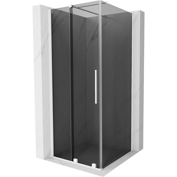 Mexen Velar Cabina Doccia Scorrevole 90 X 90 Cm, Grafite, Bianco - 871-090-090-41-20-image