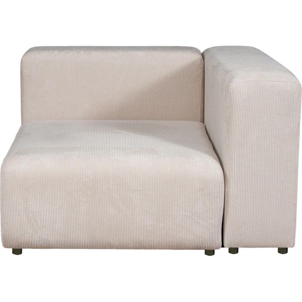 Modulo Divano 'Suldal' Elemento D'angolo Con Bracciolo A Destra 110 X 109 X 68 Cm Cordino Beige-image