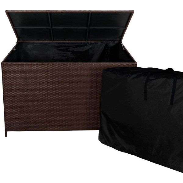 Scatola Per Cuscini In Rattan Grande 138Cm 582L Scatola Per Cuscini Da Giardino Scatola Da Giardino Per Esterni-image