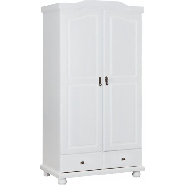 Dmora Armadio Multiuso 2 Ante Dclar 56X200H Cm Bianco, Appendiabiti 2 Ante-image