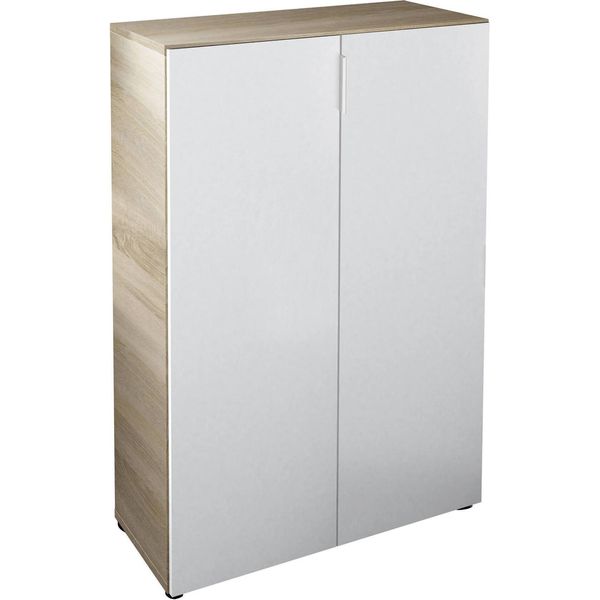 Dmora Armadio Multiuso 2 Ante Athenodora 36X103H Cm Marrone Rovere, 2 Ante 7 Vani-image