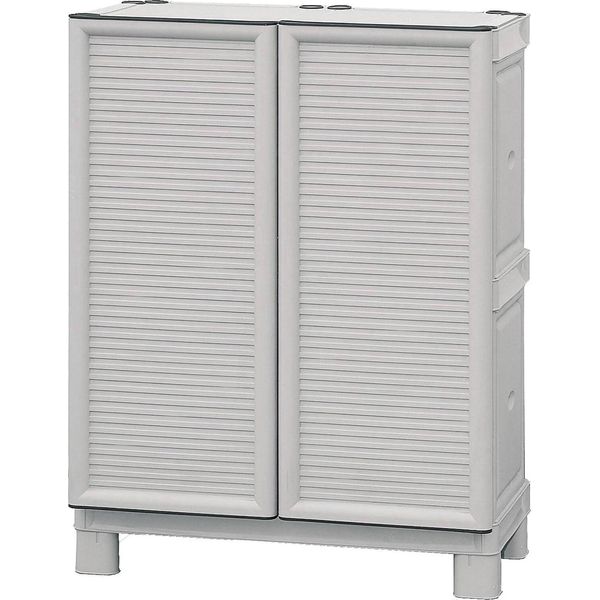 Dmora Armadio Da Esterno Arlinda 39X70X92H Cm Grigio Chiaro, 2 Ante Resistente Ai Raggi Uv, Impermeabile Italy-image