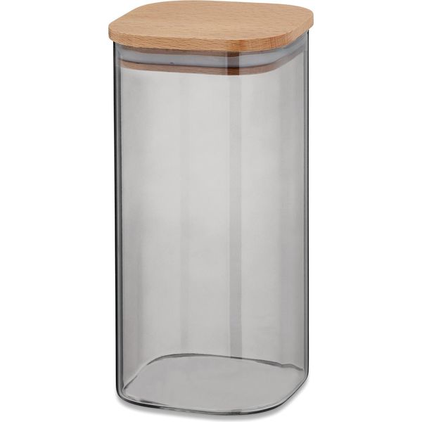Vaso Kela Da 1,5 Litri In Vetro Nea Con Coperchio In Legno Di Faggio-image