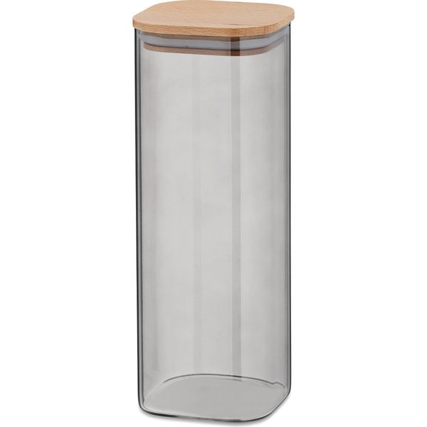 Vaso Kela Da 2,1 Litri In Vetro Nea Con Coperchio In Legno Di Faggio-image
