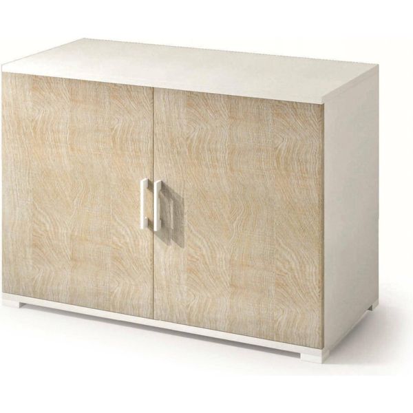 Dmora Armadio Multiuso 2 Ante Serafinito 45X66H Cm Marrone Rovere, 2 Ante 2 Vani Italy-image