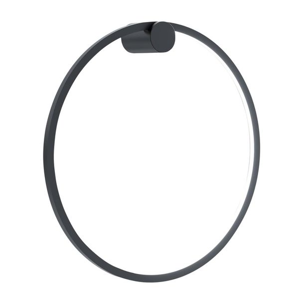 Lampada Da Parete Per Bagno Cerchio Nero Ø50Cm Saturno Led 25W Milagro-image