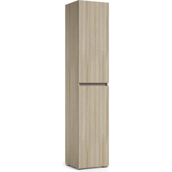 Dmora Armadio Multiuso 2 Ante Daisuke 37X195H Cm Marrone Olmo, 2 Ante 6 Vani Italy-image