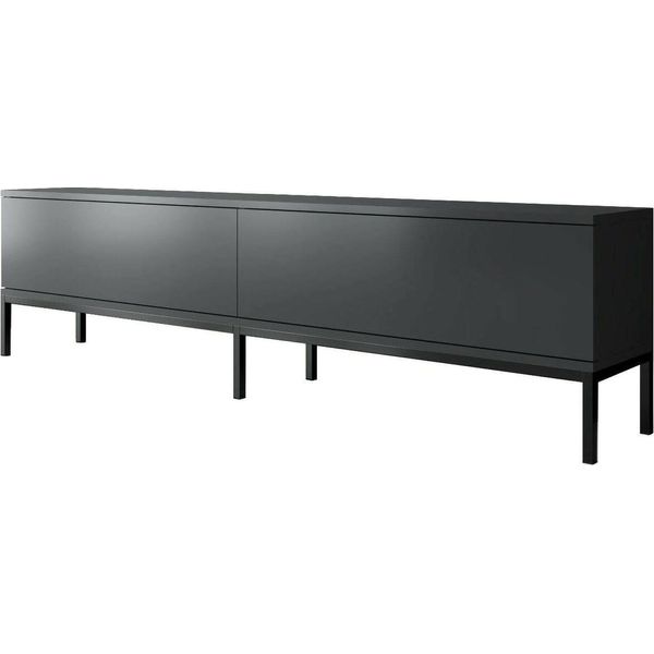 Dmora Mobile Porta Tv Espero 30X180X47H Cm Nero Antracite, Modulabile Apertura A Ribalta-image