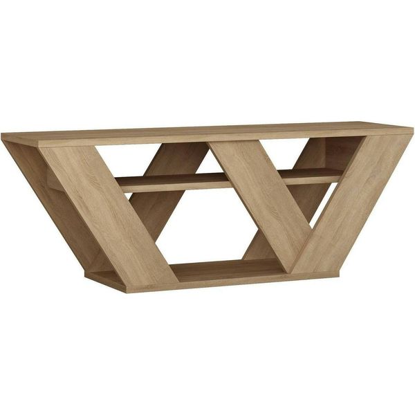 Dmora Mobile Porta Tv Amazzonite 30X110X40H Cm Marrone Quercia, 2 Vani 2 Ripiani-image