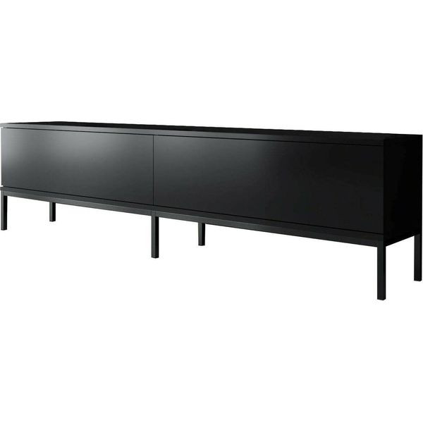 Dmora Mobile Porta Tv Espero 30X180X47H Cm Nero Nero, Modulabile Apertura A Ribalta-image