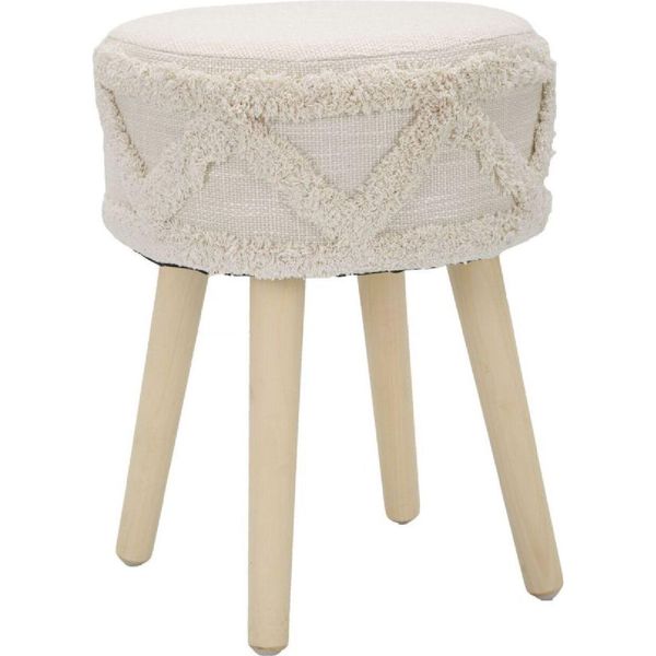 Mauro Ferretti Sgabello Damasco Alto Ø 32X41 Cm Naturale-image
