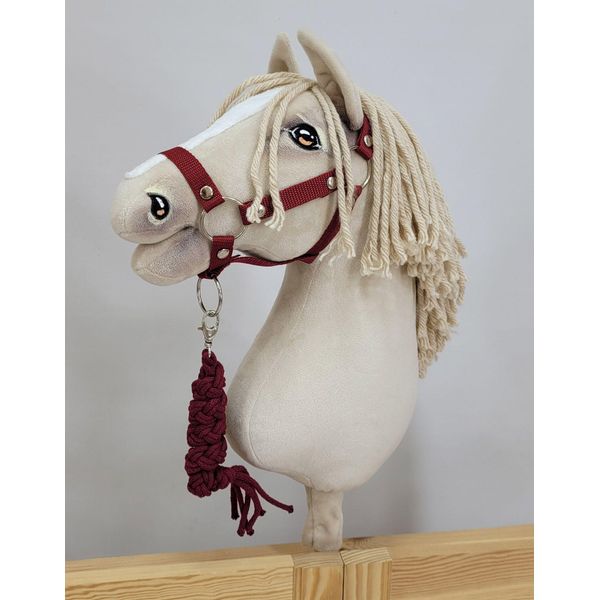 Set Per Cavallo Da Tiro: Cavezza A3 + Cavezza A Corda - Bordeaux - 5902366024544-image