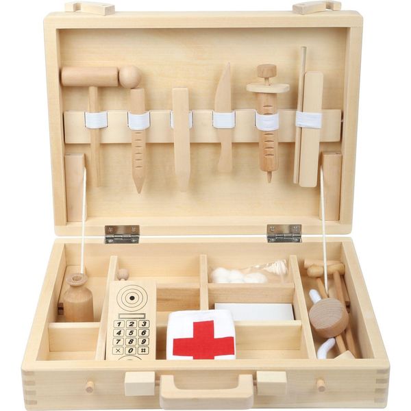Piede Piccolo 4602 Valigetta Da Medico In Legno, Con Motivo E Imbottitura, Naturale/Bianco/Rosso (1 Set)-image