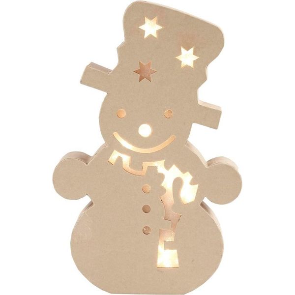 Creativ Company Decorazione Pupazzo Di Neve In Cartapesta Con Luce 27X17,5 Cm-image