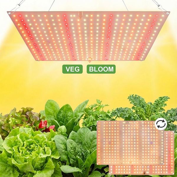 65W 360 Led Lampada Per Piante Spettro Completo Luce Solare Bianca Dimmerabile 2 Modalità Di Luce Lampada Di Coltivazione Uv Ir Luce Per Piante Da Interno Lampada Di Coltivazione Veg+Bloom-image