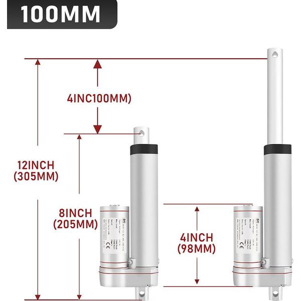 Jopassy 1500N Attuatore Lineare Attuatore Attuatore Motore Lineare Motore Attuatore Lineare DC12V 100Mm-image