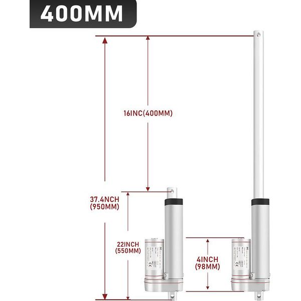 Jopassy 1500N Attuatore Lineare Attuatore Attuatore Motore Lineare Motore Attuatore Lineare DC12V 400Mm-image
