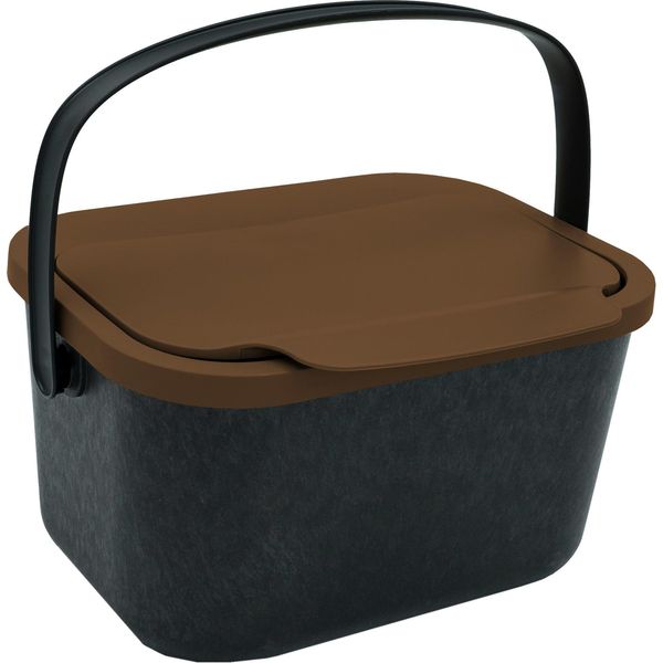 Cestino Per Rifiuti Organici Capacità 4,5 Litri Nero Con Coperchio Marrone Mini Bini-image