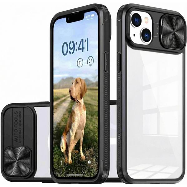 Iphone 14 Custodia Iphone 14 Custodia Protettiva Camslider Cover Posteriore Plastica Nero Imoshion-image