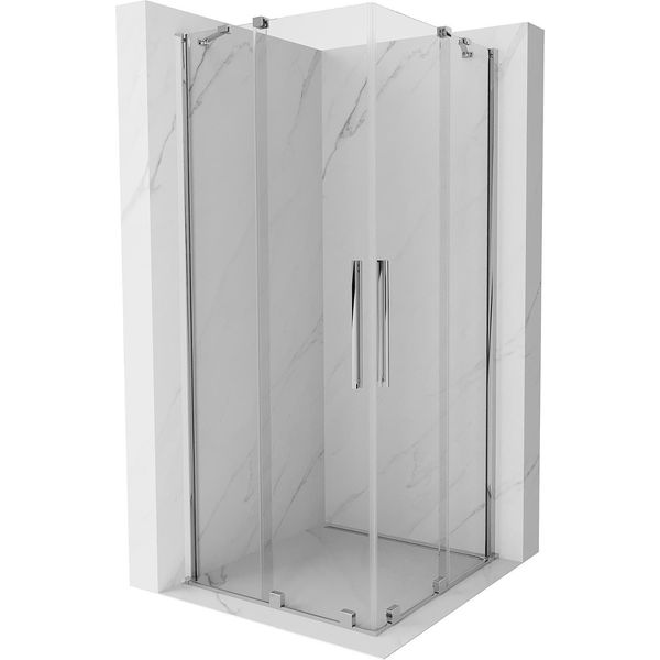 Mexen Velar Duo Cabina Doccia Scorrevole 90 X 90 Cm, Trasparente, Cromo - 871-090-090-02-01-image