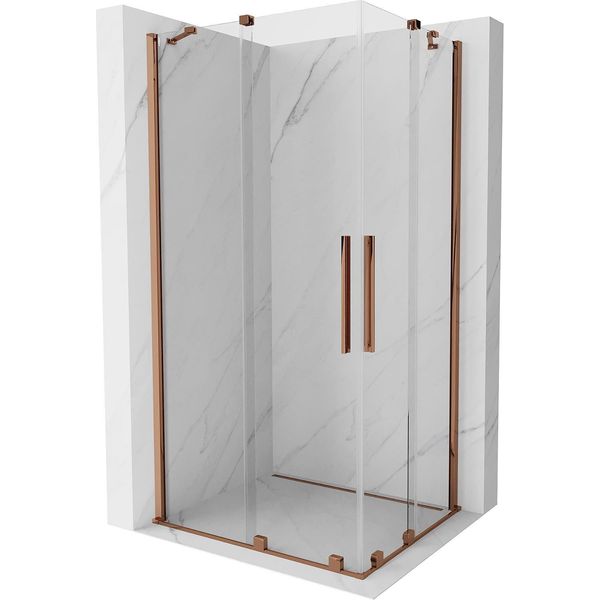 Mexen Velar Duo Cabina Doccia Scorrevole 100 X 90 Cm, Trasparente, Oro Rosa - 871-100-090-02-60-image