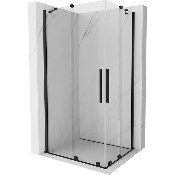 Mexen Velar Duo Cabina Doccia Scorrevole 100 X 90 Cm, Trasparente, Nero - 871-100-090-02-70-image