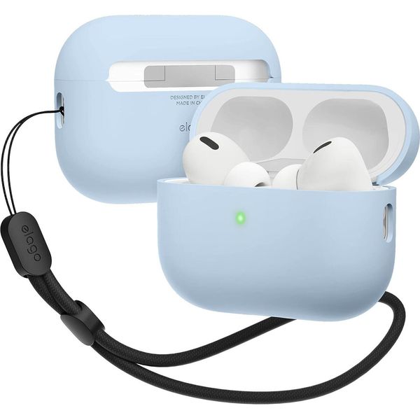 Custodia Ibrida Elago Liquid Con Cordino In Nylon Per Airpods Pro 2 Azzurro-image