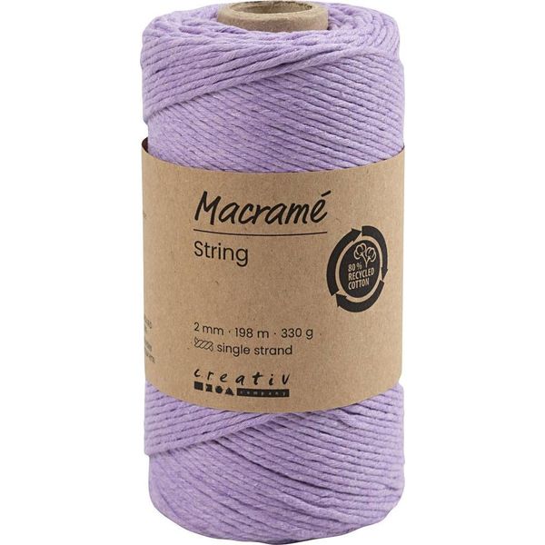 Creativ Company Cordoncino Macramè Viola 2 Mm 198 M Cotone Crafting-image