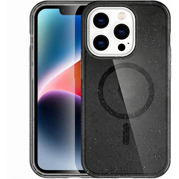 Iphone 14 Pro Custodia Iphone 14 Pro Cover Protettiva Sparkle Backcover Met Magsafe Plastica Nero Imoshion-image
