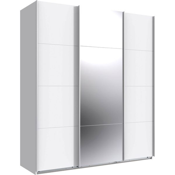 Armadio Ad Ante Scorrevoli Norderstedt Armadio Con Specchio, Bianco / Specchio, 180X64X210Cm-image