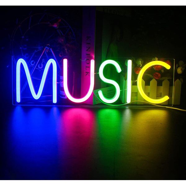 Usb Led Neon Wall Light, Musica Neon Sign Night Lights Neon Light Neon Sign Per Party Bar Gaming Bedroom Room Wall Decoration-image