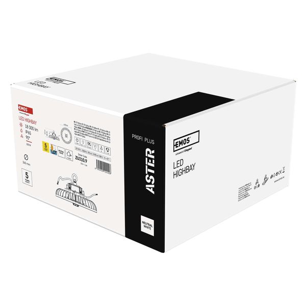 Emos Led Apparecchio A Sospensione Industriale Highbay Aster 90° 100W, ZU310.9-image