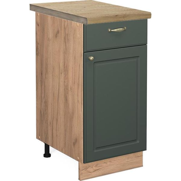 Vicco Mobiletto Base Per Cucina Fame-Line, 40 Cm , Pt Rovere, Verde-Oro Country House/Quercia Dorata-image