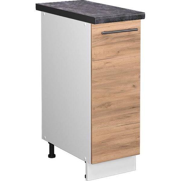 Vicco Armadio Cucina Dispensa Alto Fame-Line, 30 Cm , Pt Antracite, Quercia Dorata/Bianco-image