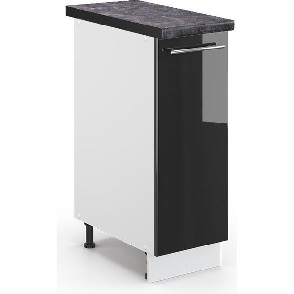 Vicco Armadio Cucina Dispensa Alto Fame-Line, 30 Cm , Pt Antracite, Antracite Lucido/Bianco-image