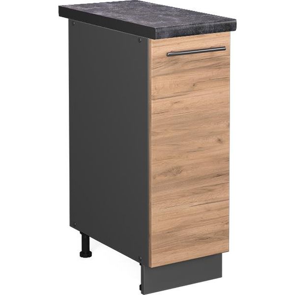 Vicco Armadio Cucina Dispensa Alto Fame-Line, 30 Cm , Pt Antracite, Quercia Dorata/Antracite-image