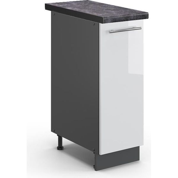 Vicco Armadio Cucina Dispensa Alto Fame-Line, 30 Cm , Pt Antracite, Bianco Lucido/Antracite-image