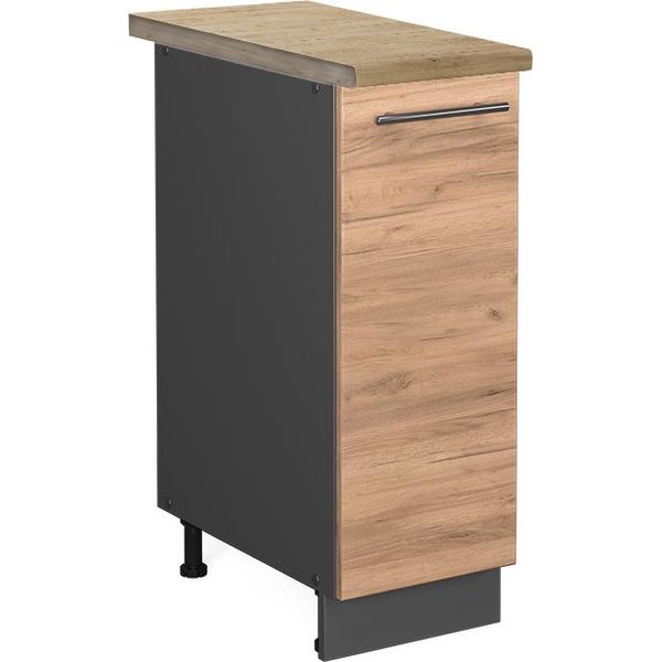 Vicco Armadio Cucina Dispensa Alto Fame-Line, 30 Cm , Pt Rovere, Quercia Dorata/Antracite-image