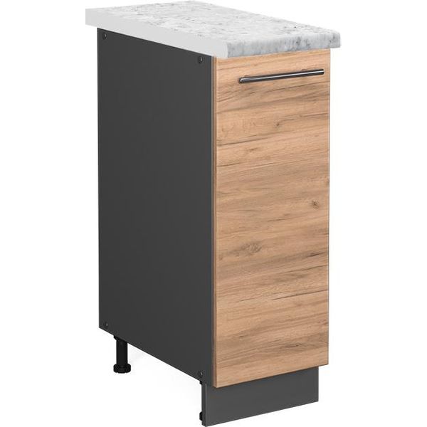 Vicco Armadio Cucina Dispensa Alto Fame-Line, 30 Cm , Pt Marmo, Quercia Dorata/Antracite-image
