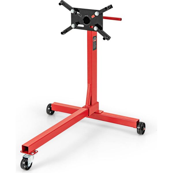 Costway Supporto Motore 340 Kg, Sollevatore Motore Ruotabile A 360° Con 4 Bracci Regolabili, 3 Rotelle E Impugnatura Antiscivolo, Supporto Motore Per Garage E Officine-image