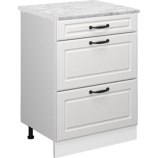 Vicco Mobiletto Base Per Cucina R-Line, 60 Cm Pl Marmo, Bianco Casa Di Campagna/Bianco-image