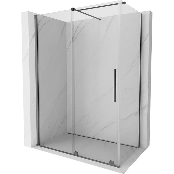 Mexen Velar Cabina Doccia Scorrevole 140 X 75 Cm, Trasparente, Gun Metal - 871-140-075-01-95-image