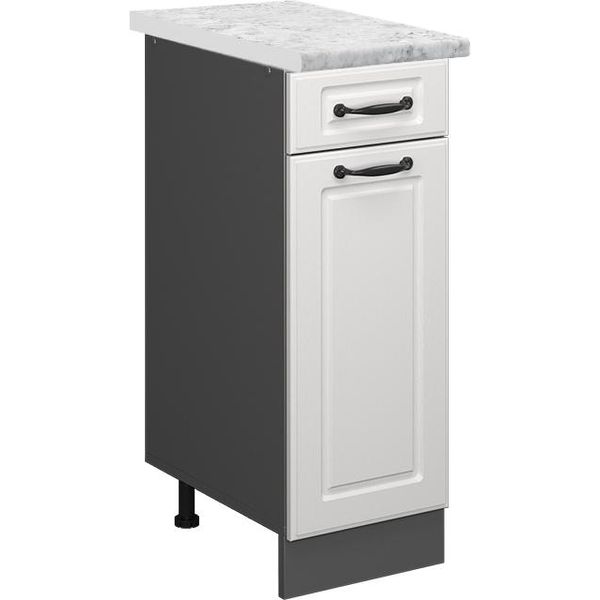 Vicco Mobiletto Base Per Cucina R-Line, 30 Cm Pl Marmo, Bianco Casa Di Campagna/Antracite-image