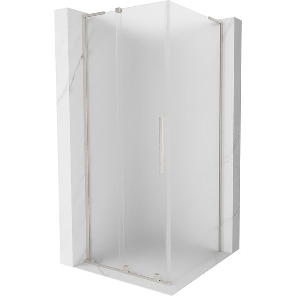 Mexen Velar L Cabina Doccia Scorrevole 120 X 120 Cm, Smerigliato, Nichel Spazzolato - 871-120-120-33-97-image