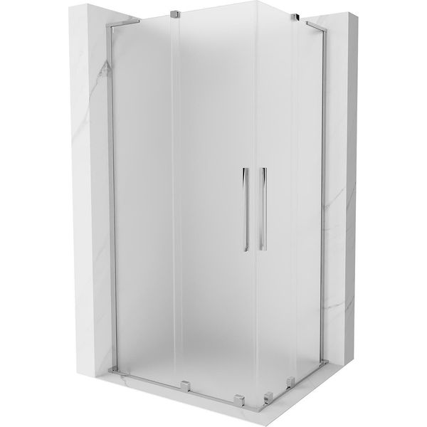 Mexen Velar L Duo Cabina Doccia Scorrevole 90 X 80 Cm, Smerigliato, Cromo - 871-090-080-02-33-01-image