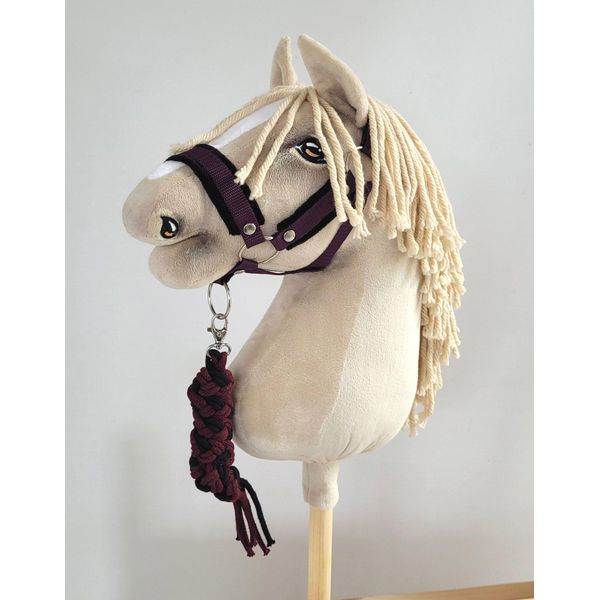 Set Per Cavallo Da Tiro: Giacca A3 Nera Con Pelliccia Nera E Viola + Fumaiolo In Corda - Nero E Prugna.-image