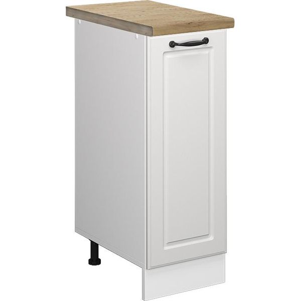 Vicco Armadio Cucina Dispensa Alto R-Line, 30 Cm , Pt Rovere, Bianco Casa Di Campagna/Bianco-image