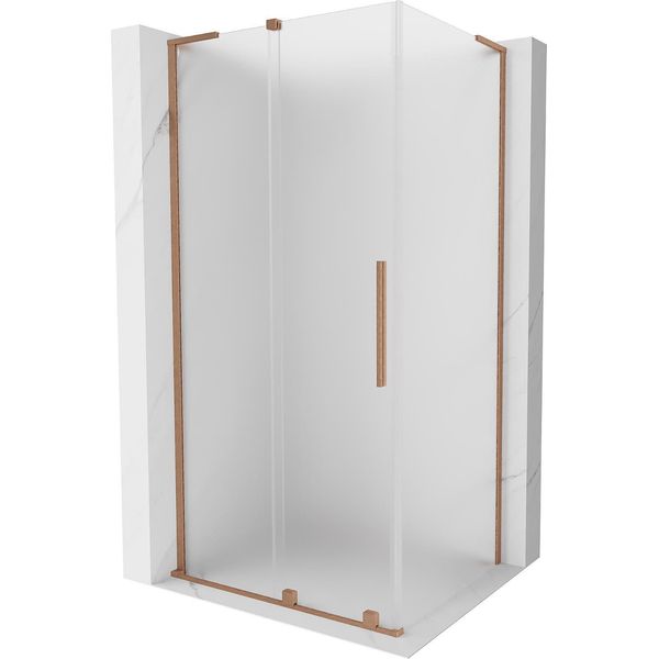 Mexen Velar L Cabina Doccia Scorrevole 120 X 85 Cm, Ghiacciato, Rame Spazzolato - 871-120-085-33-65-image