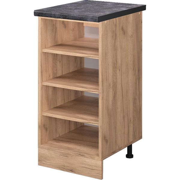 Vicco Scaffale Da Cucina R-Line, 40 Cm , Pl Antracite, Quercia Dorata/Quercia Dorata-image